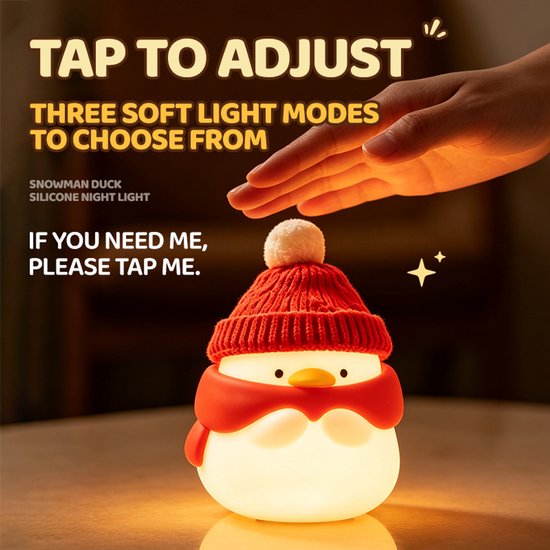 Nachtlampje kinderen, LED nachtlampje met sensor, dimbaar nachtlampje – zacht siliconen nachtlampje met oplaadbare accu-draagbaar nachtkastlampje–voor babykamer, kerstcadeau — afbeelding 3