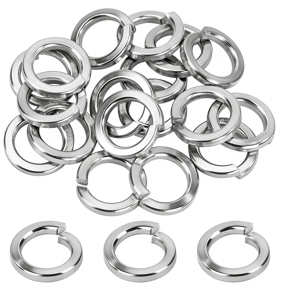 Ringen M20, gespleten remringen van roestvrij staal 304, 20 stuks