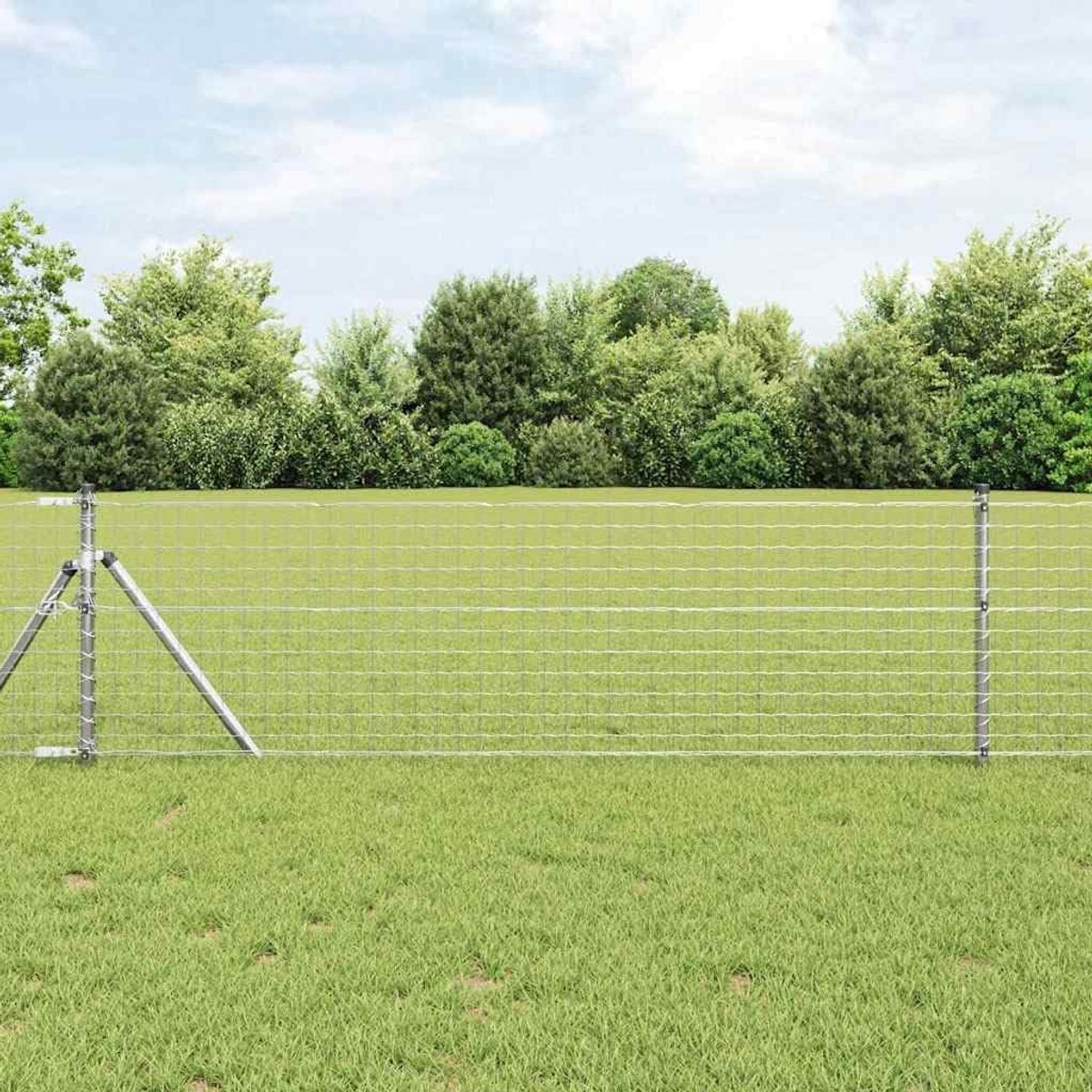 Palen set 7 stuks. voor tuin, metalen palen gepoedercoat 80 cm, zilver, inkijkbescherming hekbevestiging voor buiten