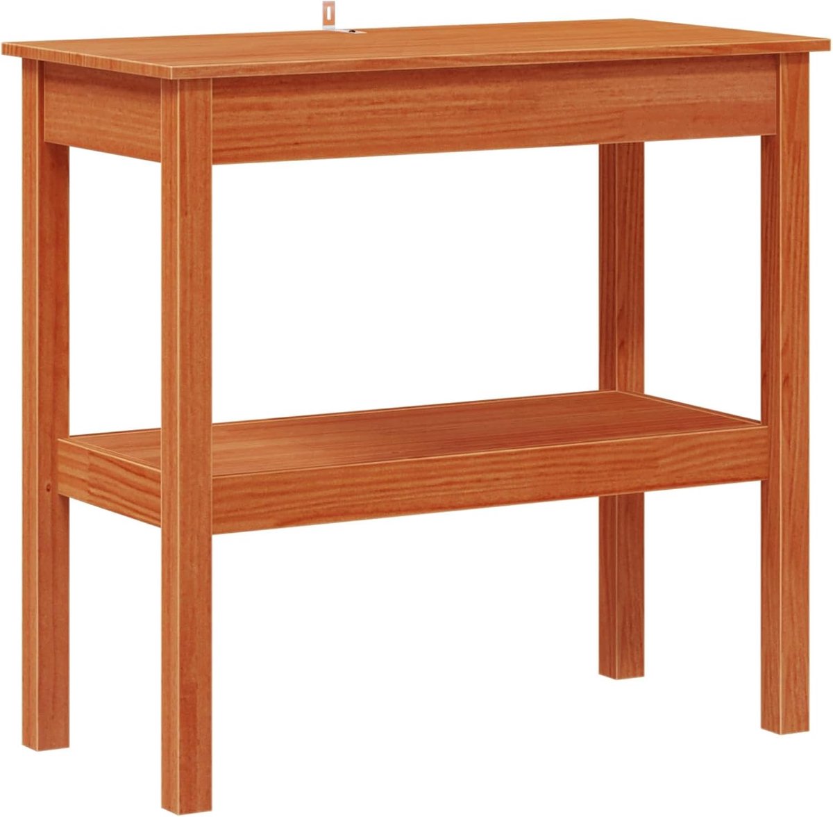 Consoletafel van massief grenenhout, 80 x 40 x 75 cm, haltafel met legplank, bijzettafel voor woonkamer, halmeubels, wasbruin