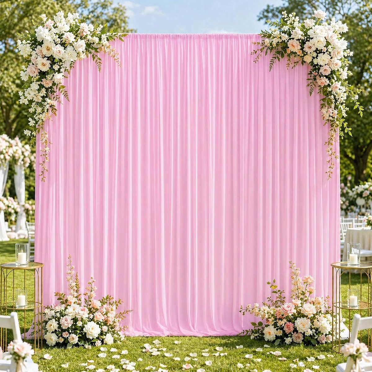 Achtergrond gordijnen set van 2 - 150 x 300 cm - polyester - kreukbestendig - ideale feestdecoratie - ShopVlot