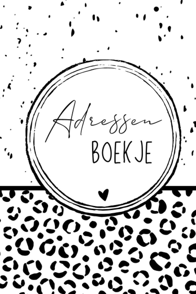 Adresboek panter/stippen, Adressen voor familie en vrienden - Zwart-wit A5 formaat. Inclusief pagina's voor - ShopVlot