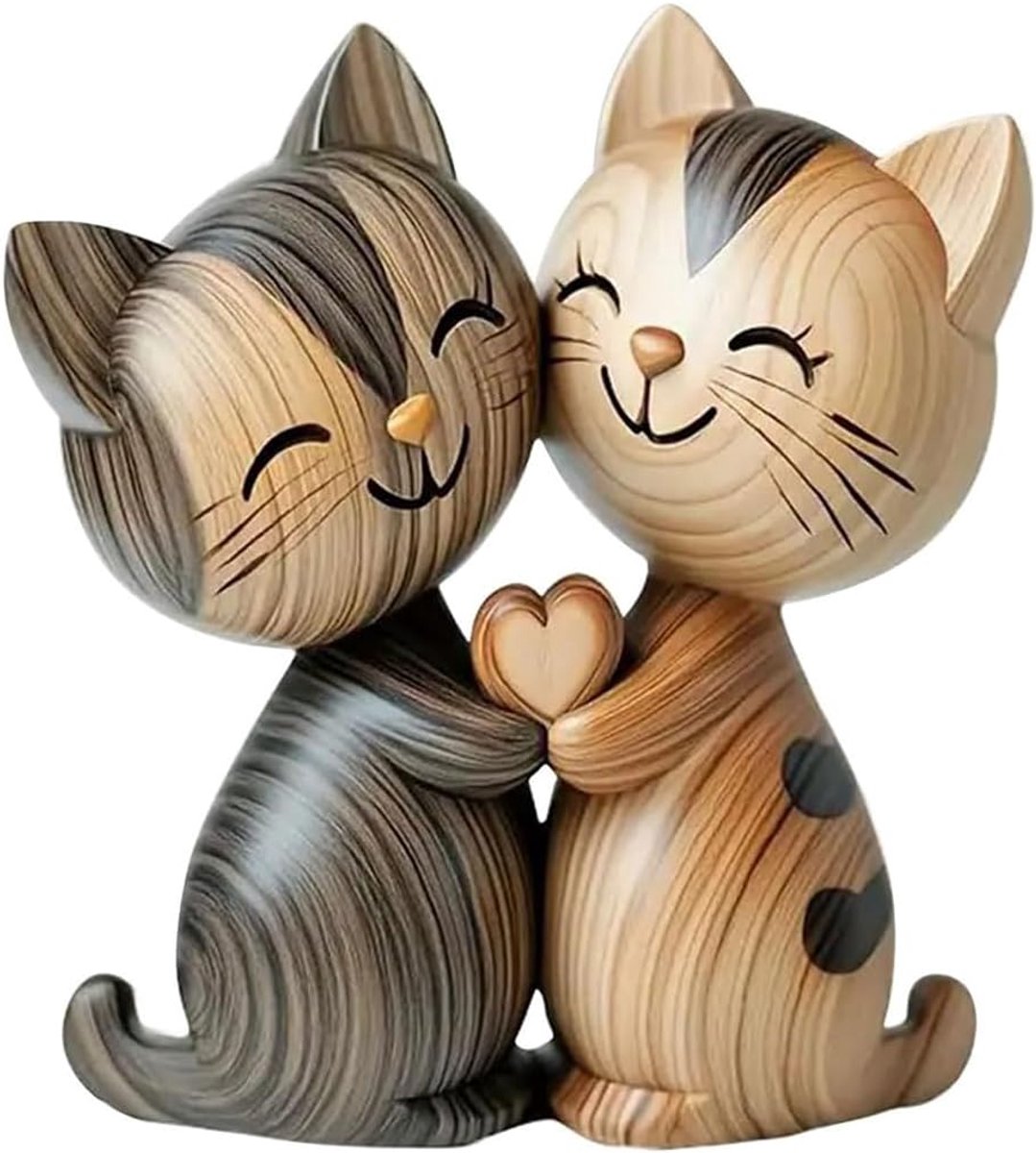 SnelShoppen - Houten Sculptuur voor Stellen van Katten, Desk Decoratie, 2D Houten Decoratie, Tafel Decoratie, Boekliefhebbers, Woonkamer, Hal, Verjaar