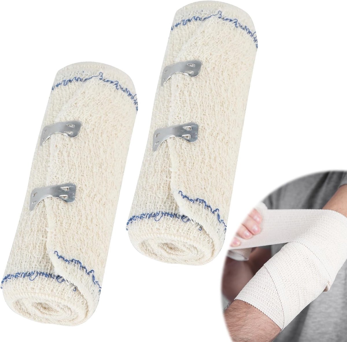 Herbruikbare Katoenen Medische Crepe Tape, 2 Rollen, Perfect voor Verband, Compressie en Wondverzorging