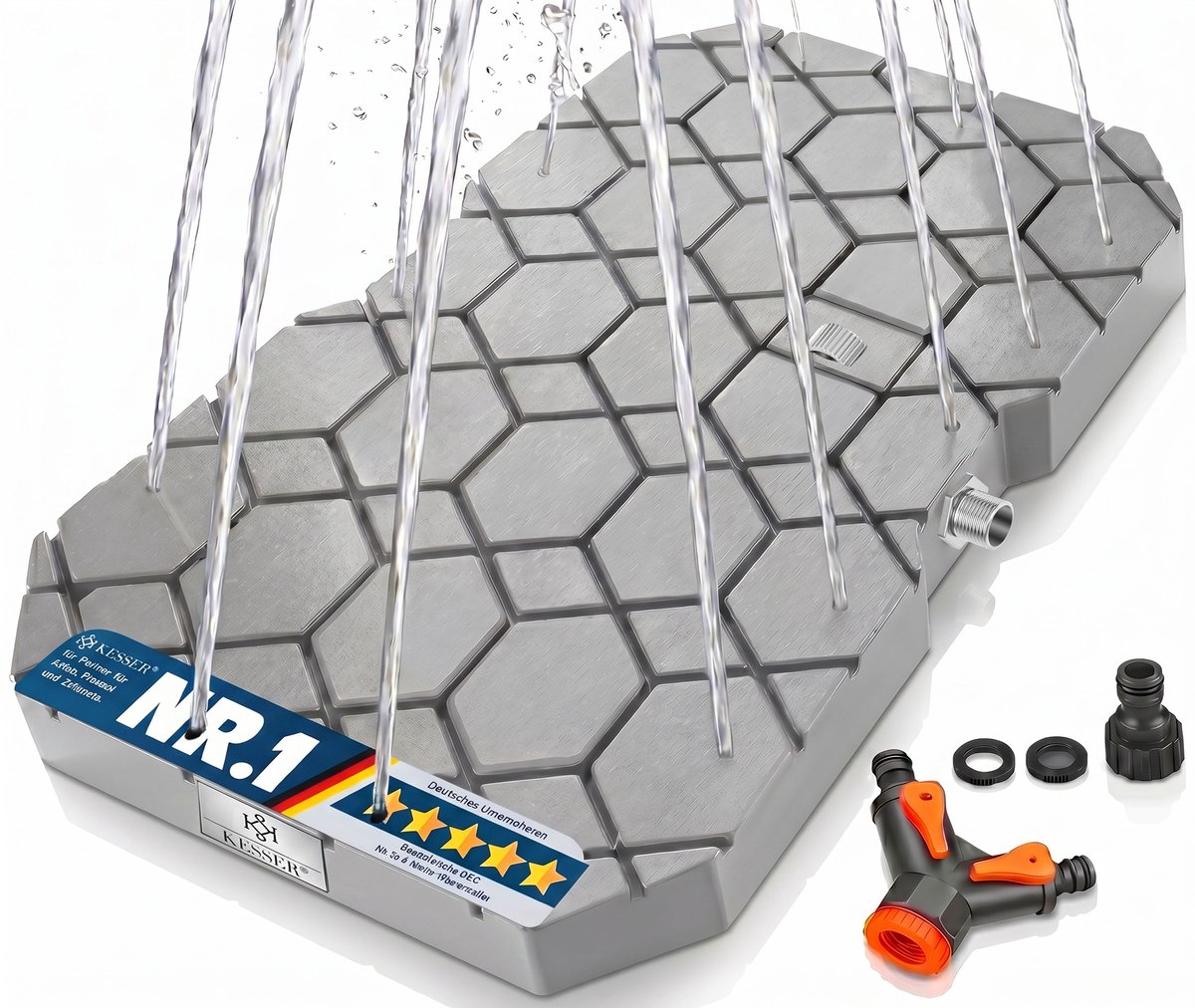KESSER® Geo Bodemdouche - Tuindouche met 3 waterstanden - Bediening via voetwiel - Grijs