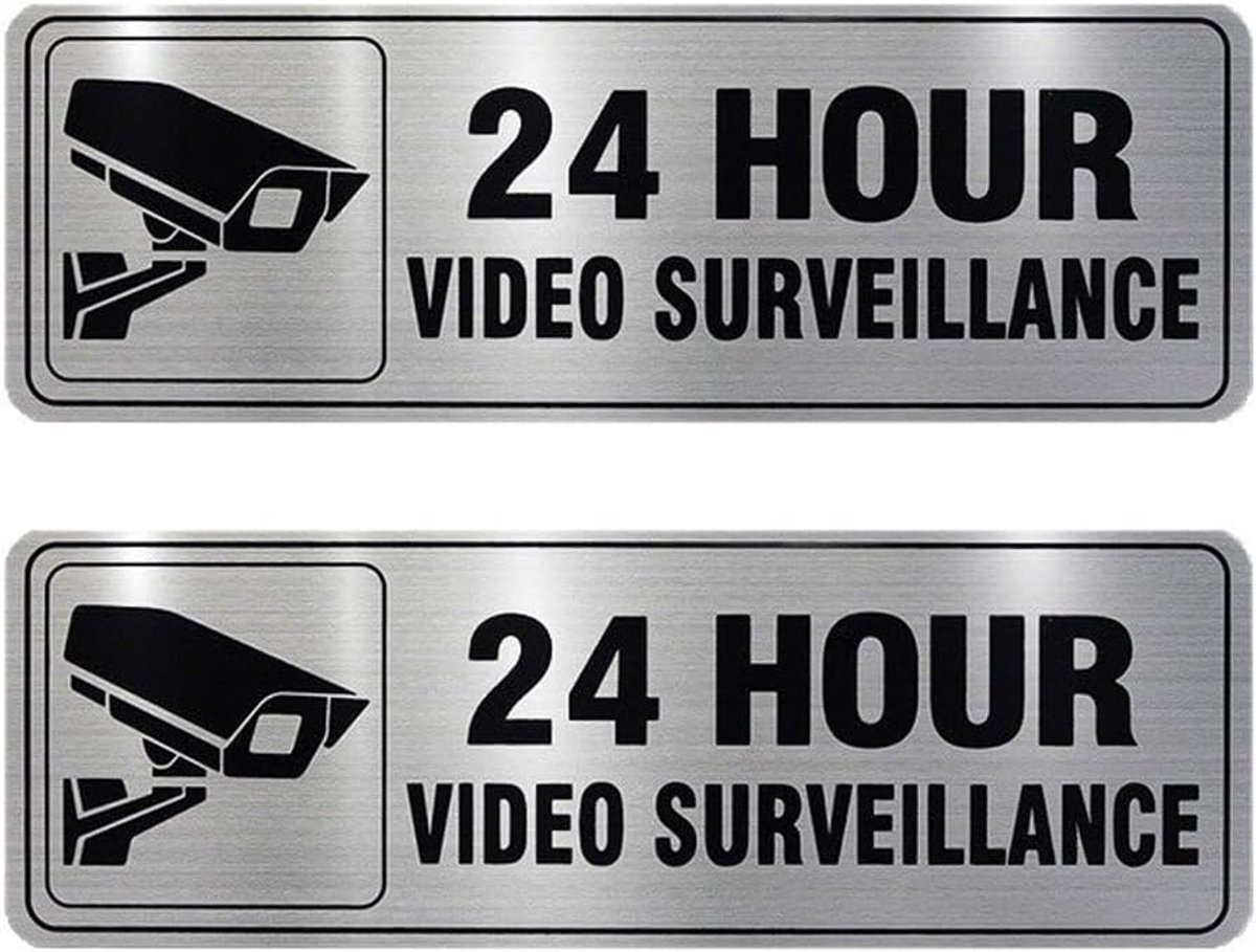 Videobewakingspanelen 15x15 cm - aluminium met 3M-plakband - 4 bevestigingsgaten - ShopVlot