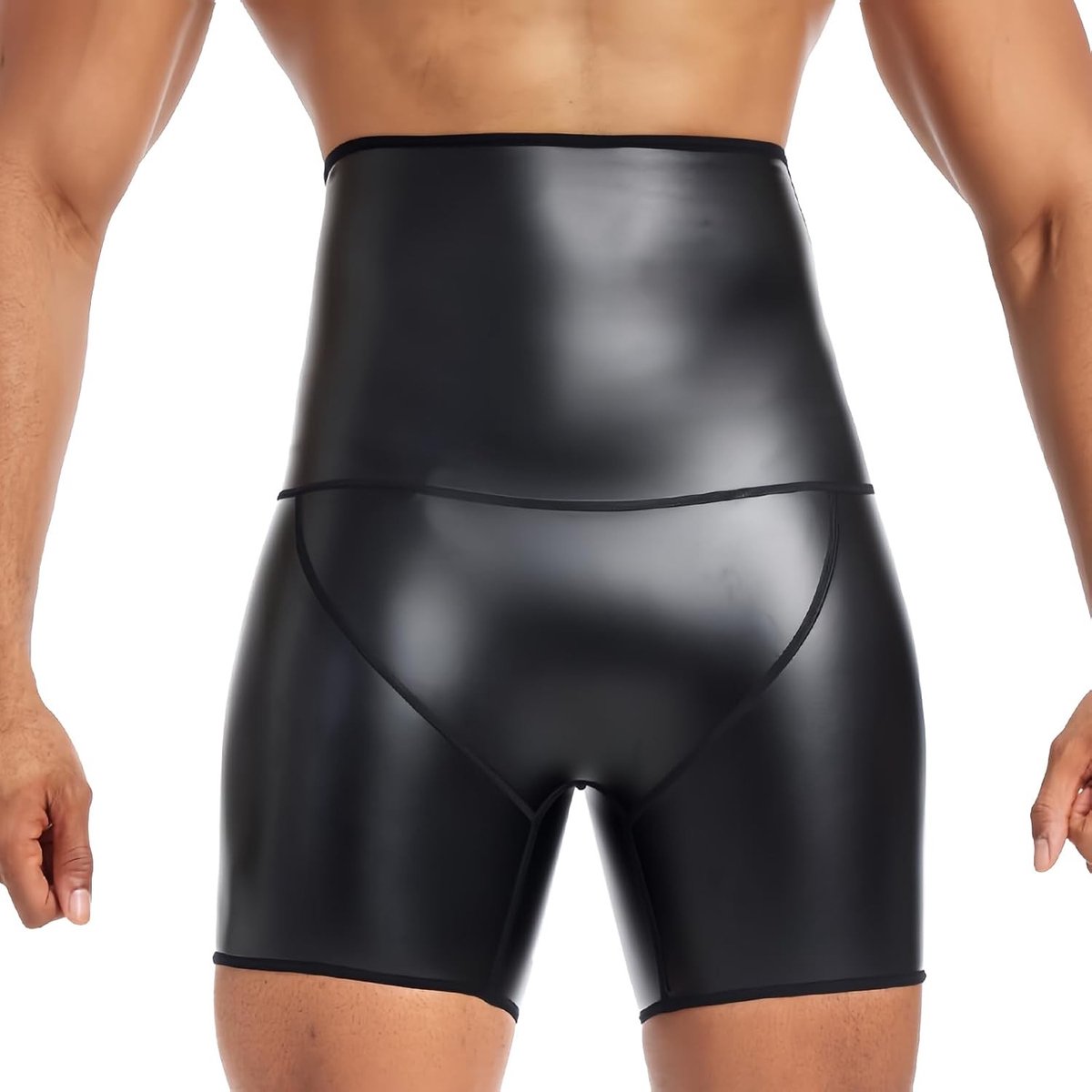 Ondergoed voor Mannen van PU Leer met Glanzende Look en Buikcontrole voor Sportieve Activiteiten