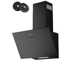 CIARRA VMB6762A - A+++ 674 m³/u Schuine Afzuigkap 60 cm - Recirculatie & Luchtafvoer incl. Koolstoffilter - 3 Standen met LED - Zwart