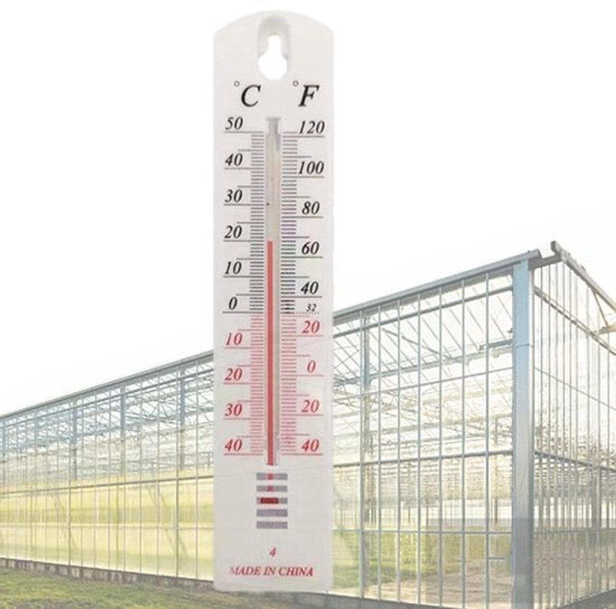 Temperatuurmeter voor buiten en binnen - Weerindicator en monitor - Klimaatbewaking - Nauwkeurig bereik - -40-50C - 21.8 x 4.6 cm