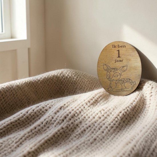Ginkel Creations - Mijlpaalkaarten Baby - Hout Dieren Thema - 12 Stuks - Kraamcadeau — afbeelding 4