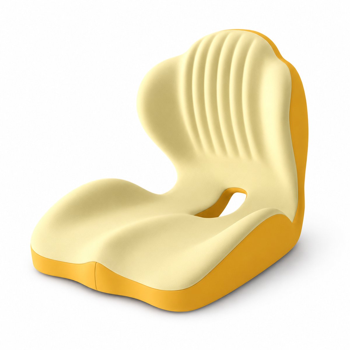Gloovon® Orthopedisch Zitkussen - Tegen Rugpijn & Stuitpijn - Geschikt voor Kantoor, Auto en Thuis - Memory Foam - 44x40x37 cm - Hellorange/Grau