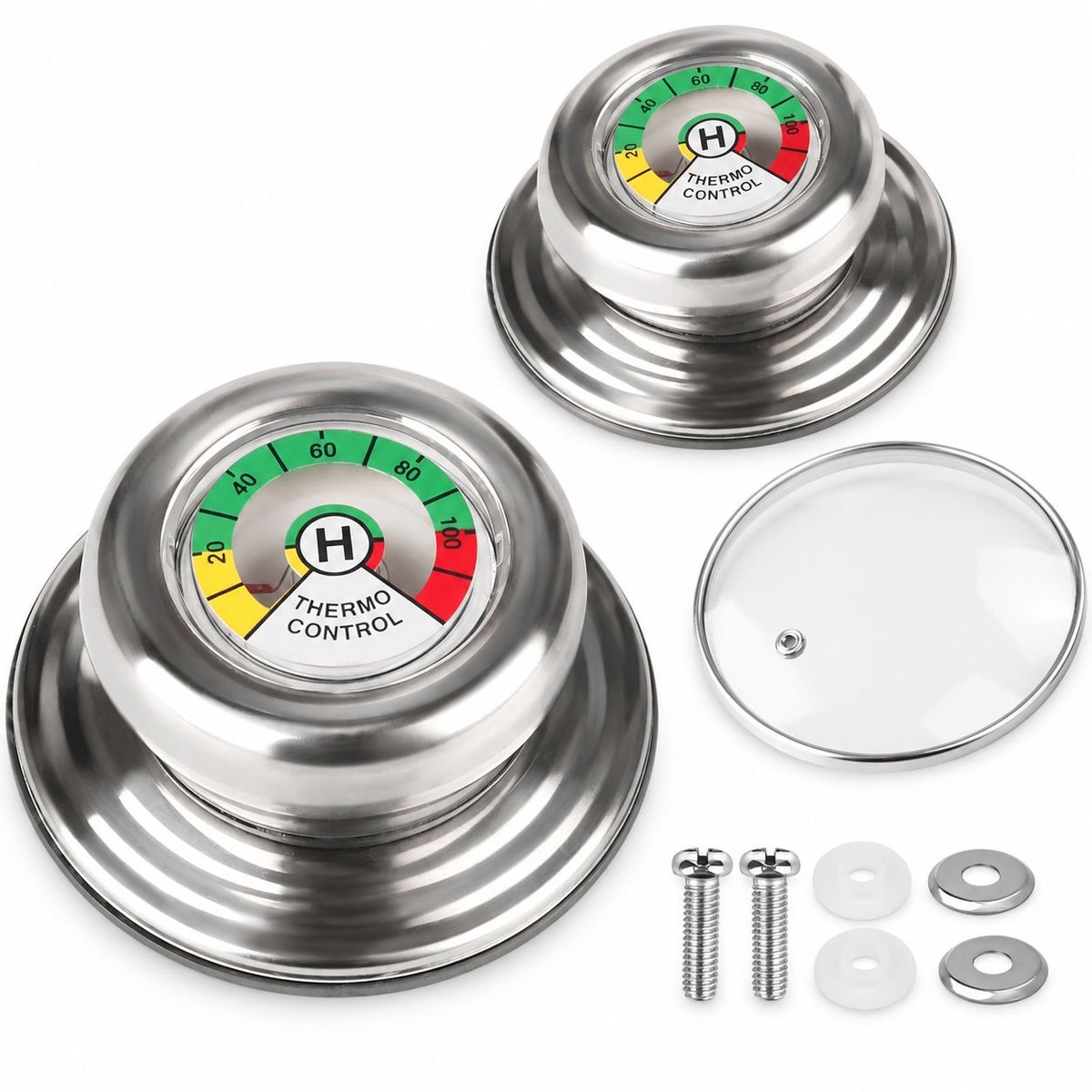 VHV - Pannendeksel knop - 2 stuks - Roestvrijstalen - 5-12 mm universele - Dekselknop - Deksel handvat - Deksel knop - in de keuken