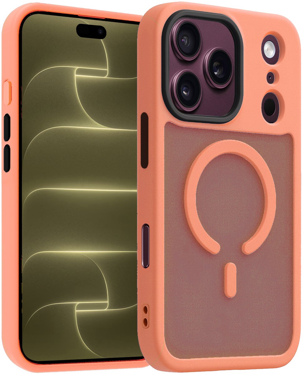 Hoesje - Geschikt voor Apple iPhone 18 Pro Max - Magsafe Compatible - Sterk & Shockproof - Back Cover - Shock Proof Case - Telefoon Hoes Shockproof - Telefoonhoesjes - Perzik