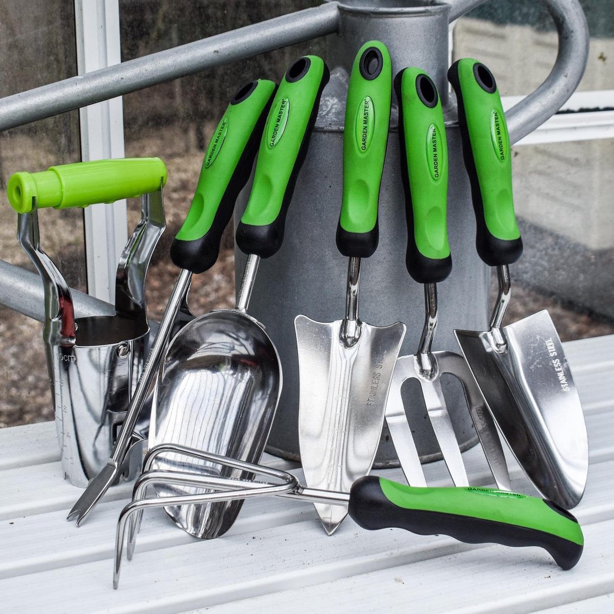 Garden Master® Robuuste 7-delige roestvrijstalen tuingereedschapset - ShopVlot