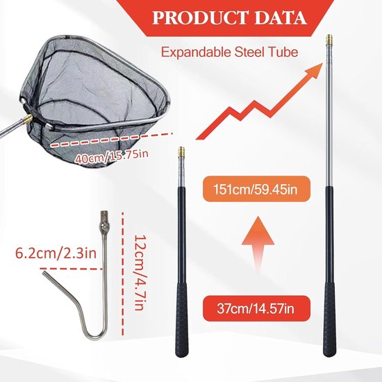 2 in 1 Chicken Catcher Leg Hooks and Safety Nets Set, 37-151cm Retractable Stainless Steel Poultry Hook, Chicken - ShopVlot — afbeelding 5