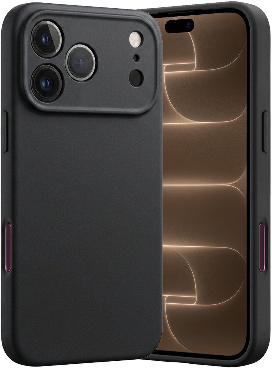 Hoes - Geschikt voor Apple iPhone 18 Pro - Sterk & Shockproof - Hoesje Cover - Siliconen Case - Zwart