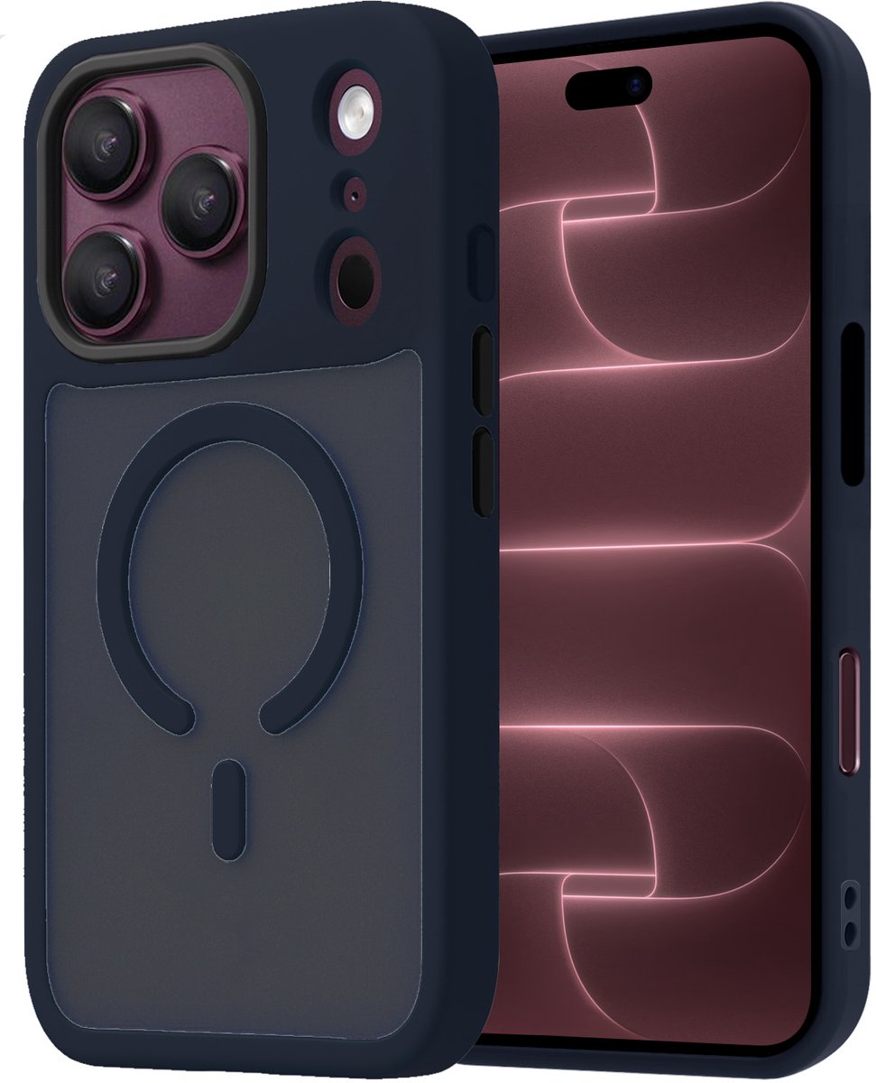 Hoesje - Geschikt voor Apple iPhone 18 Pro Max - Magsafe Compatible - Sterk & Shockproof - Back Cover - Shock Proof Case - Telefoon Hoes Shockproof - Donkerblauw