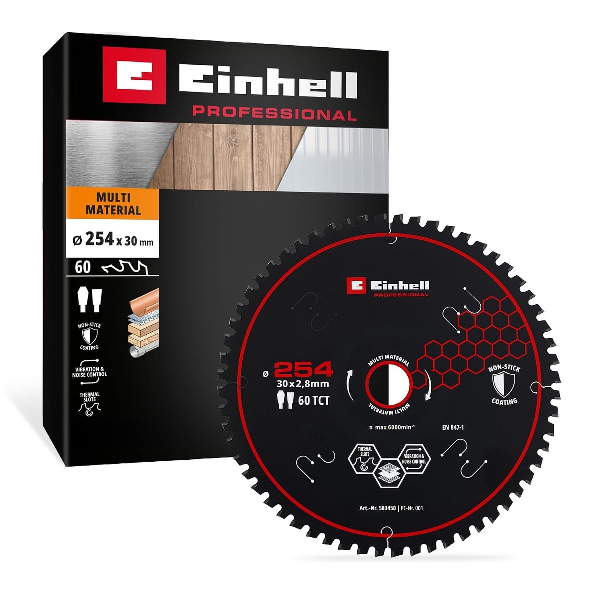 Einhell Professional cirkelzaagblad, multi-materiaal, Ø 254 x 30 mm, 60 tanden