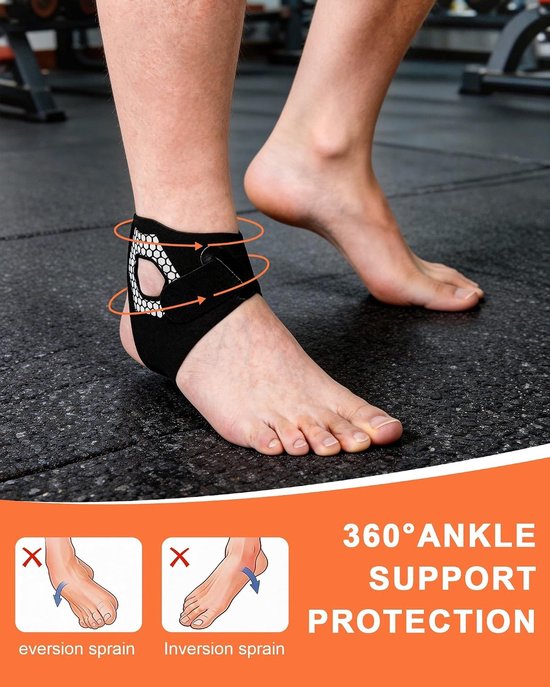 Ultra Dun En Ademend Enkelsteun - Verstelbare Anti-slip Bandage Voor Sport, Hardlopen, Voetbal & Fitness - Geschikt Voor Mannen & Vrouwen - Maat M — afbeelding 4