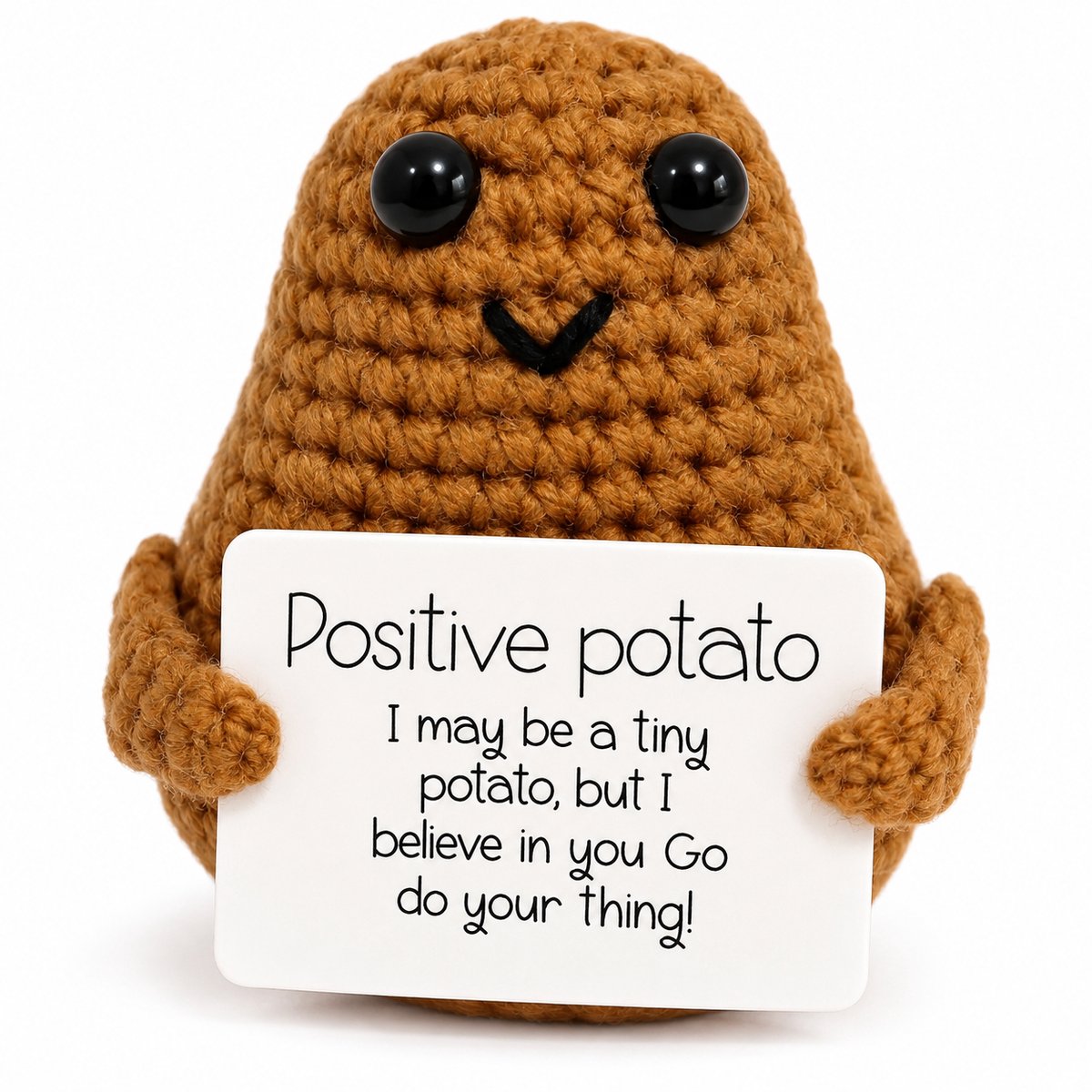 Nina’s Giftshop® Positieve Aardappel – Handgemaakt Cadeau – Geluksbrenger – Opkikker Cadeau – Cadeau voor Vrouw & Man