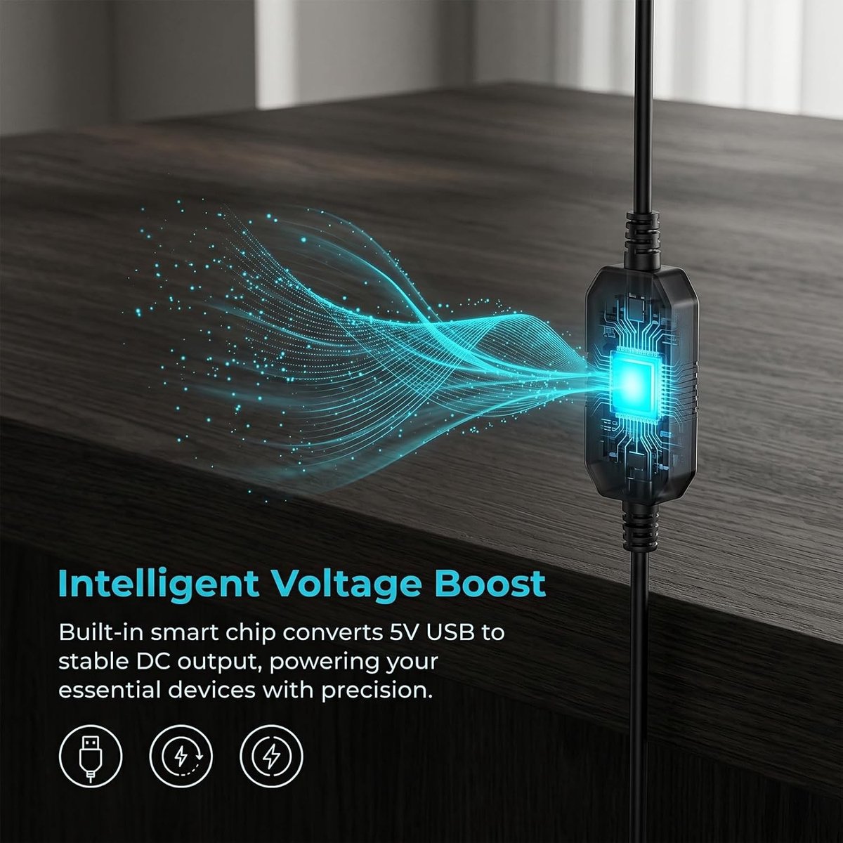 2-Pack USB Kabel 5V naar DC 12V Adapter 1m met Verbinding voor Ventilator, Lamp en Router - Geschikt voor Kleine Elektronische Apparaten
