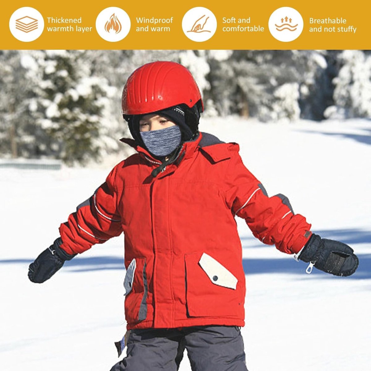Warme Winddichte Fleece Balaclava voor Kinderen van 6-13 Jaar, Ideaal voor Skiën, Fietsen en Buitenactiviteiten, Bescherming voor Hoofd en Gezicht