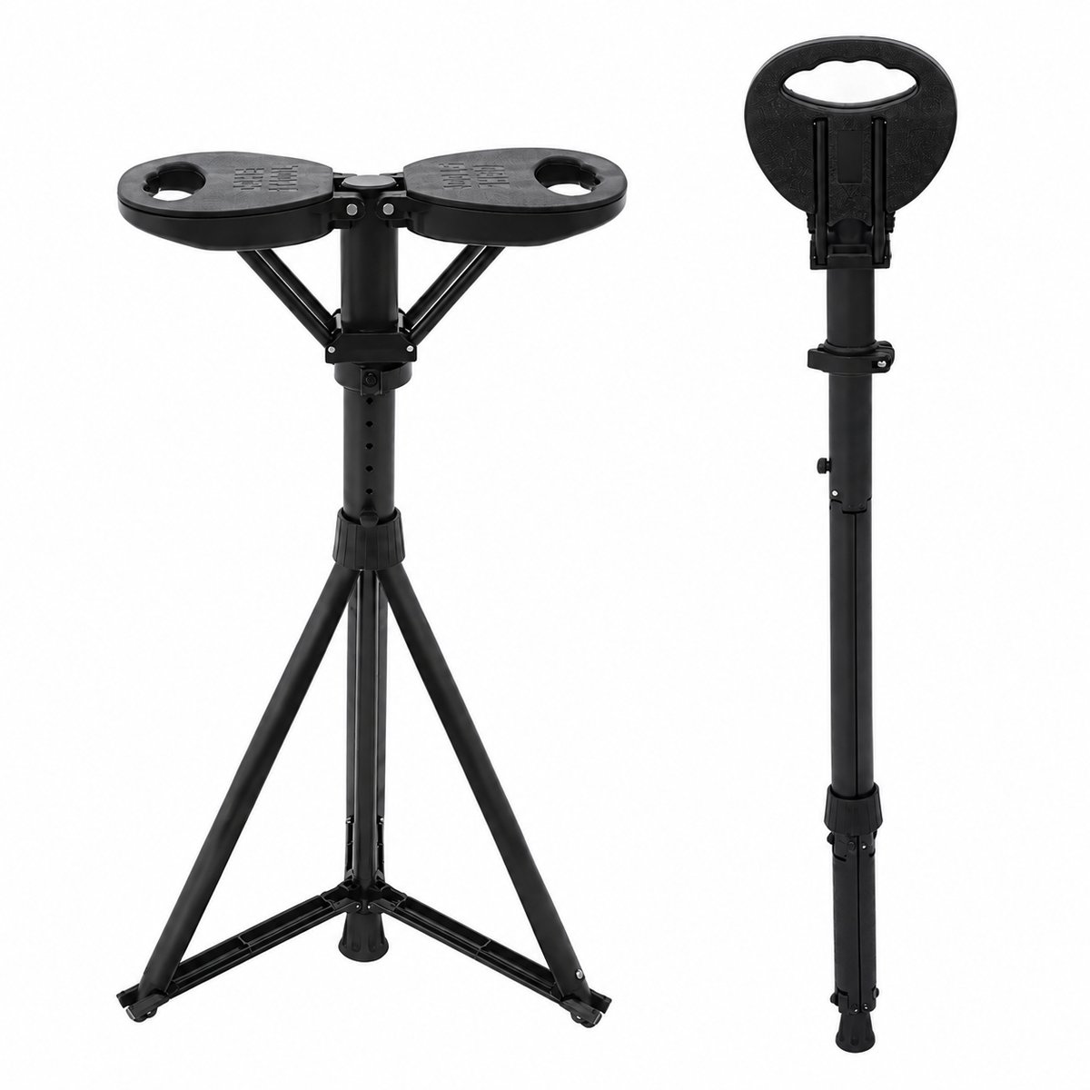 Sellino Wandelstok - Comfortabel onderweg - Verstelbare wandelstokstoel - Zwart - Tot 150 Kg belastbaar - van 87 tot 95 cm