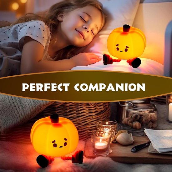 Halloween Decoratie Pompoen Nachtlampje - Touchbediening -Dimbaar - Nachtlampje Kinderen - Halloween- en kerstdecoratie — afbeelding 5