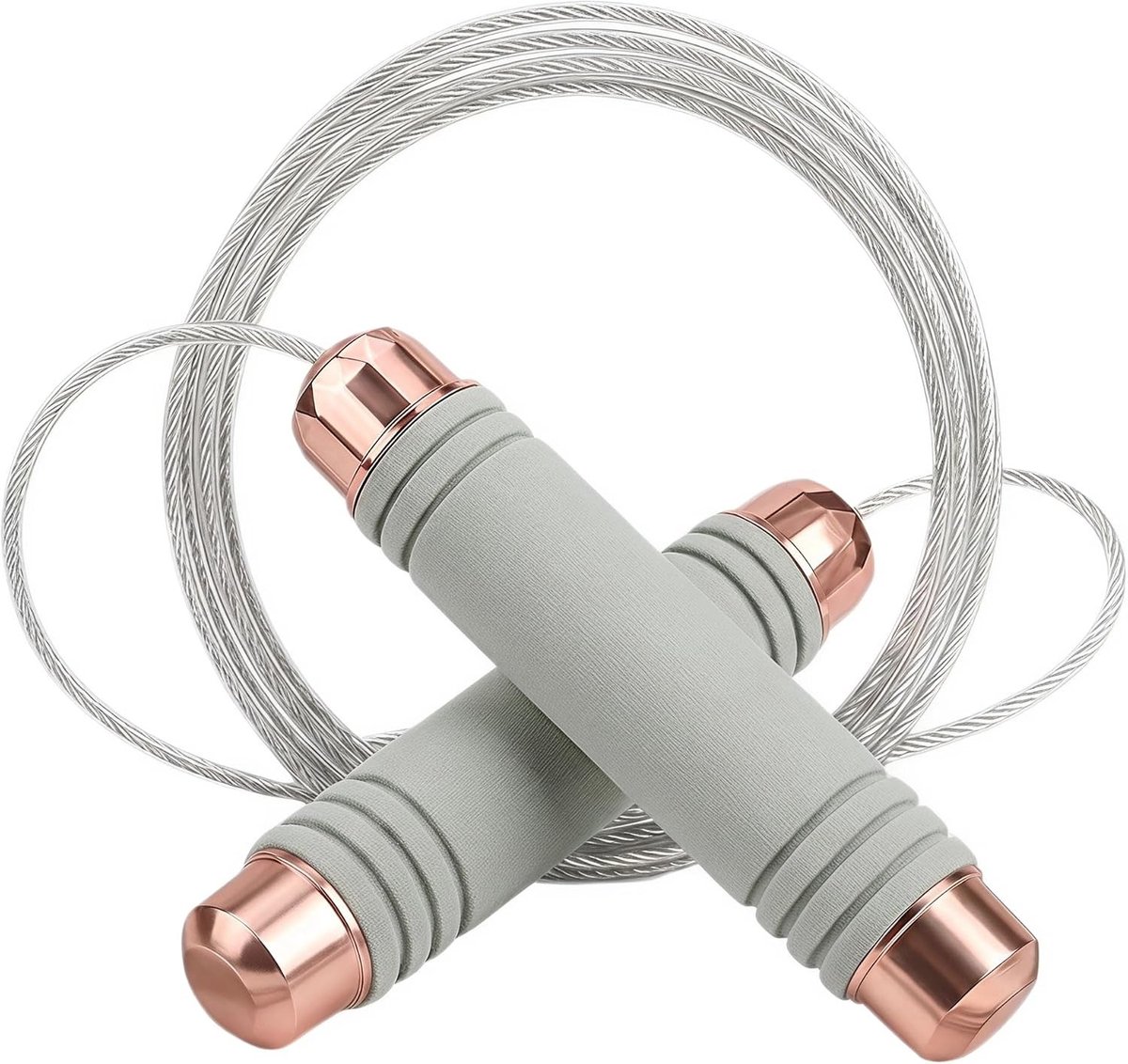 Verstelbare springtouw voor volwassenen, ideaal voor fitness, cardio en thuistraining, met antislip handvatten en duurzame stalen kabel van 3 m