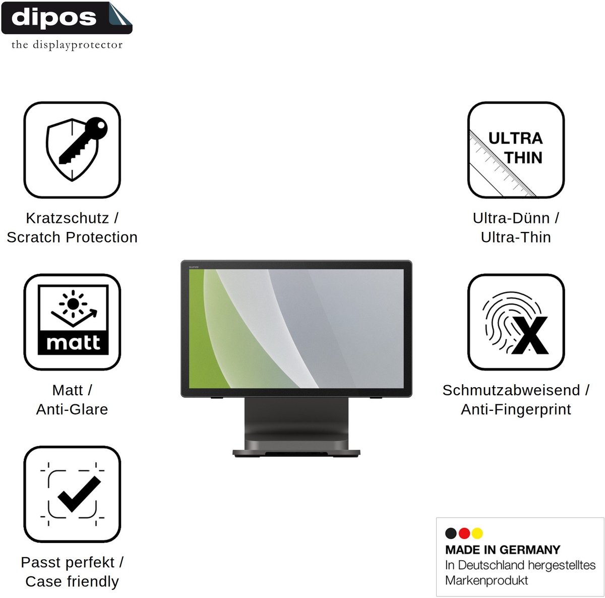 dipos – 2x Matte Beschermfolie geschikt voor Sunmi T3 | Krasbestendige & antireflecterende Screenprotector Ultra-Thin