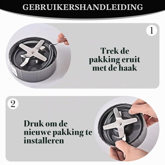 Blenderafdichtingen - 6 Stuks - Siliconen - Grijs — afbeelding 3