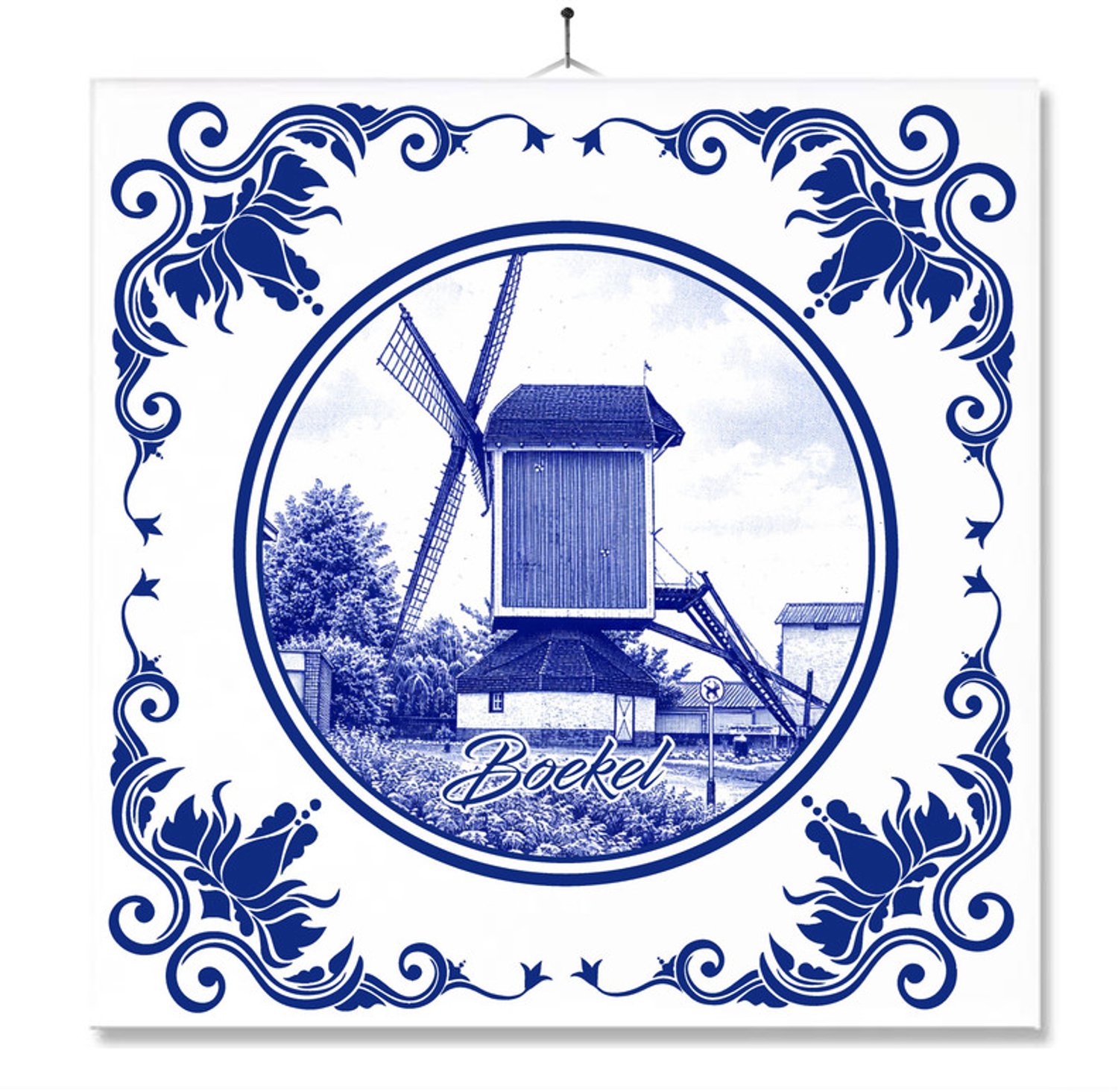 MC Living Tegel Met Opdruk | Boekel | Delft Blauw | Cadeau | Inclusief Geschenkdoos | Standaard | Ophangsysteem Ontwerp 5