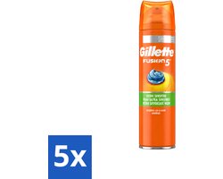 Gillette 5 x Gillette Fusion 5 Scheergel - Ultra Sensitive - 200 ml - Voordeelverpakking - 5 stuks