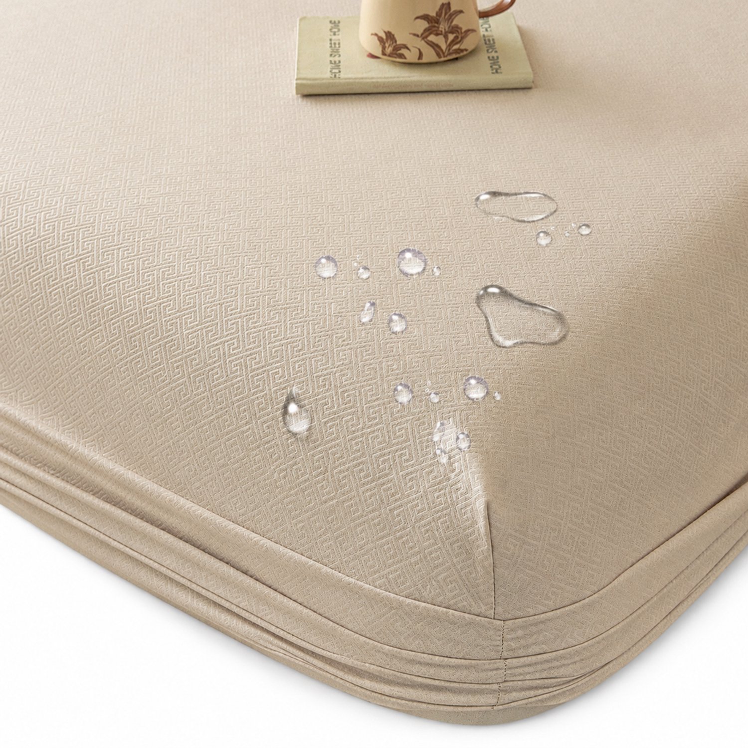 SWGOTA Waterdichte hoeslakenset kaki, 99 × 190 cm, geborstelde stof, voor matrassen tot 30 cm hoog, 1 hoeslaken en 1 kussensloop