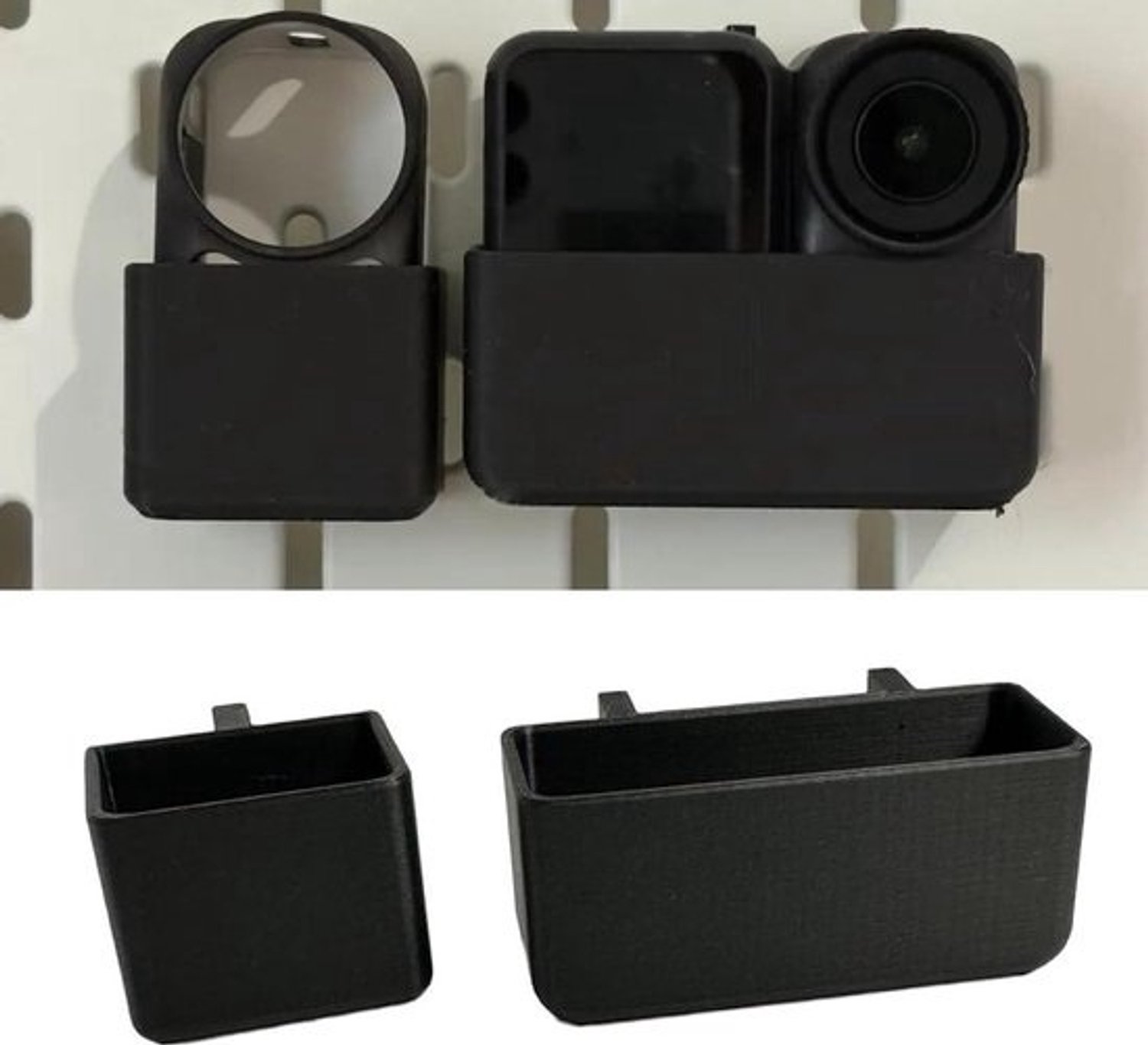 Muurbeugel DJI Osmo - Hanger Houder - Opbergen Camera - 3D Geprint Robuust - SKADIS Board - Zwart