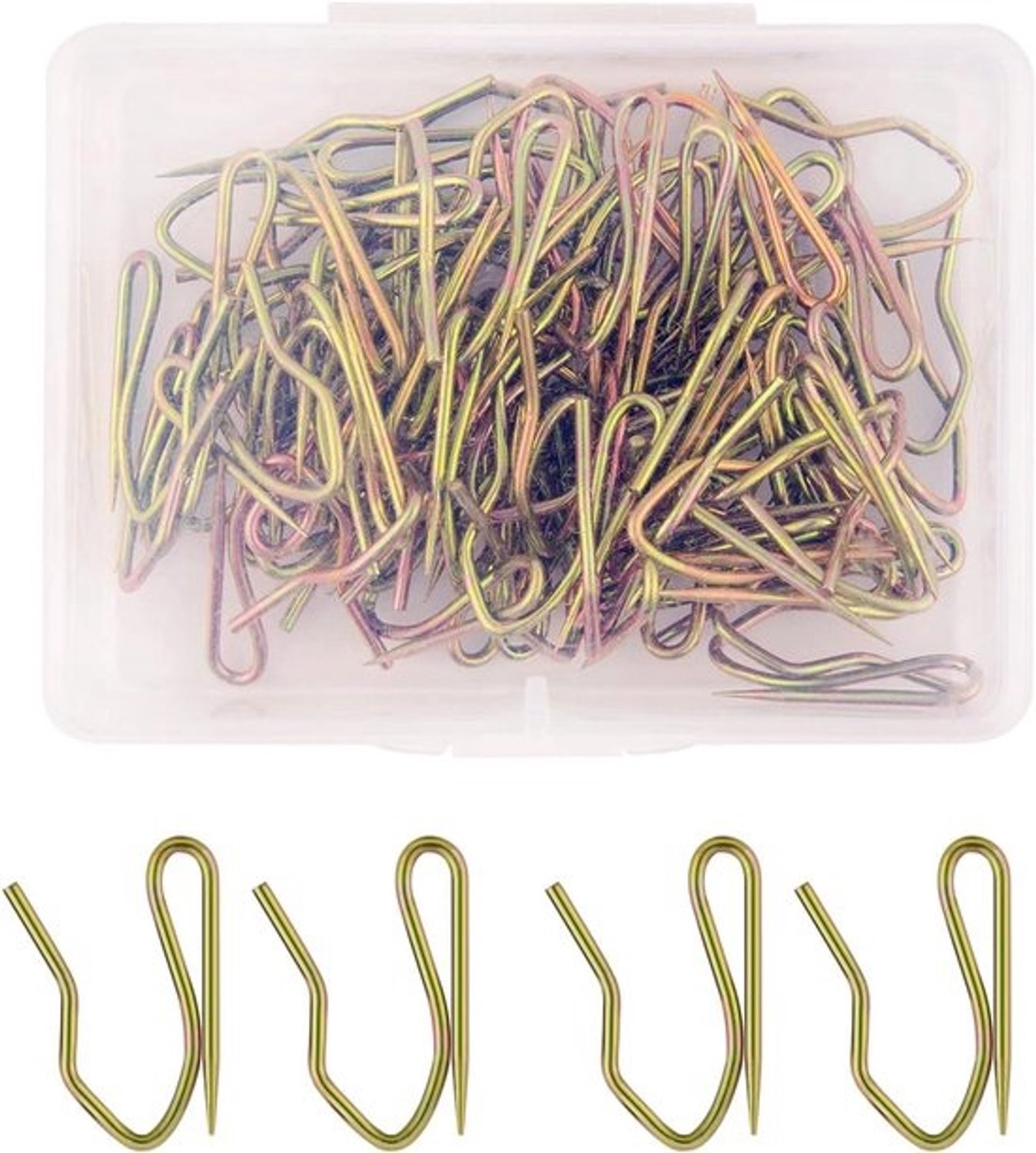 Gordijnhaken metaal - Hangers gordijn - Gordijnen ophangen - Roestvrij staal - 60 stuks - Brons