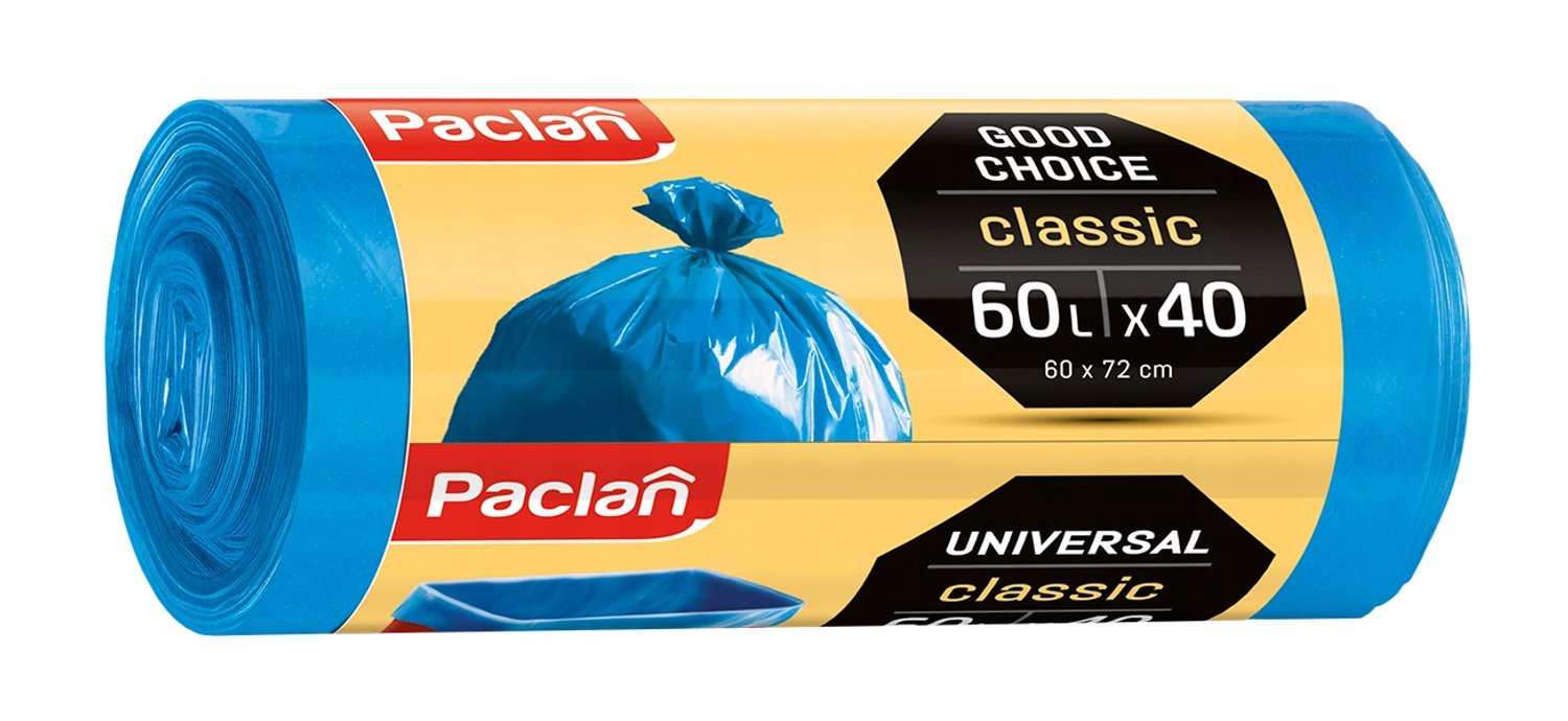 Paclan Classic Afvalzakken 60L - 40 Stuks, Sterk & Praktisch