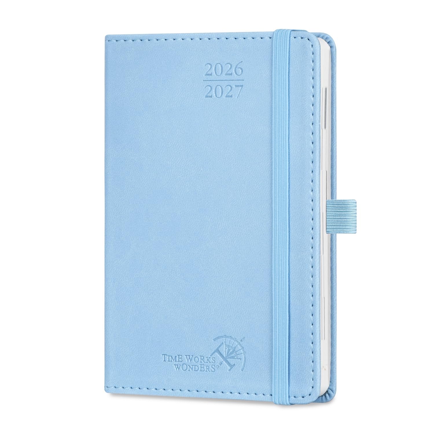 POPRUN Agenda Maandplanner 2026 2027 Pocket 16 x 10,5 cm, July'26 - Dec'27, 18 Maanden, Klein A6 Planner, Zachte PU Lederen Kaft, Vouwvak, Papier 100