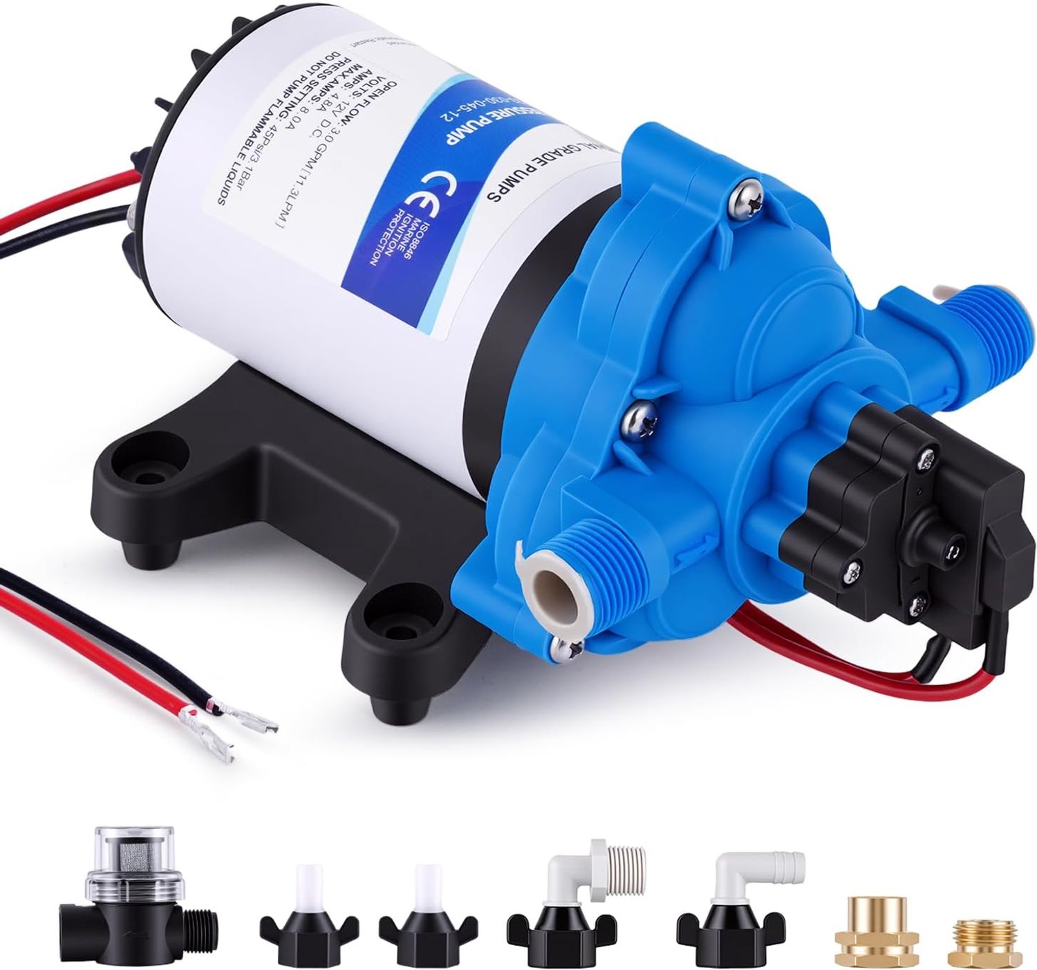 YUCHENGTECH Self-priming Pressure Water Pump 12V Diaphragm Pump 3.0 GPM 45 PSI - ShopVlot