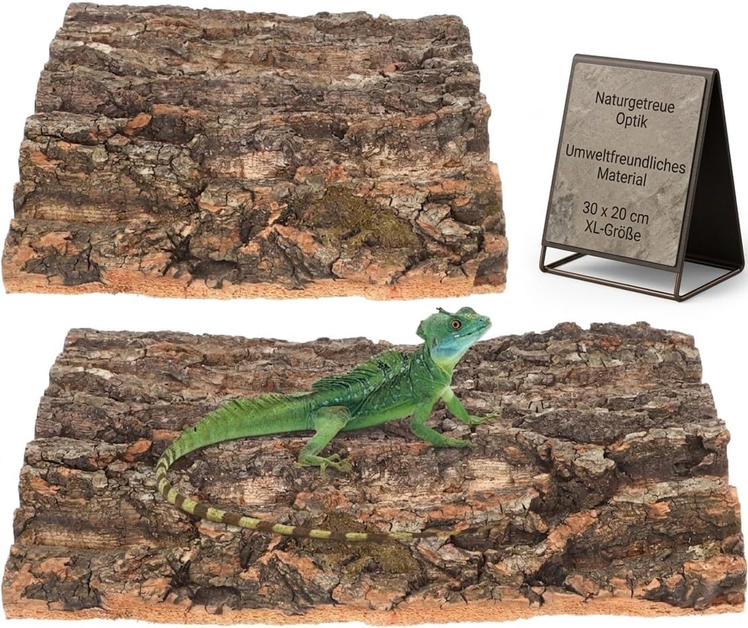 Reptielen Platform 30 x 20 cm - Lichtbruine Kunststof Schors - Terrarium Decoratie - ShopVlot