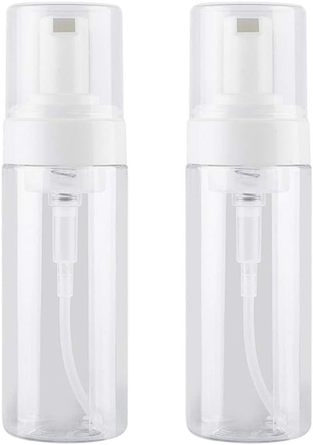 Hervulbare plastic schuimende dispenser 150 ml - transparant - 2 stuks - ideaal voor reizen - SnelShoppen