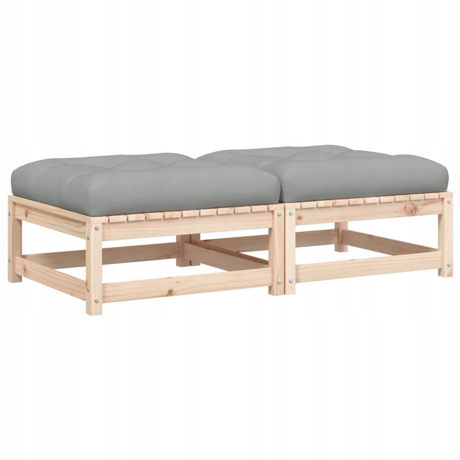 2x Houten Tuinbank Kruk met Kussen - Balkon & Terras Meubilair