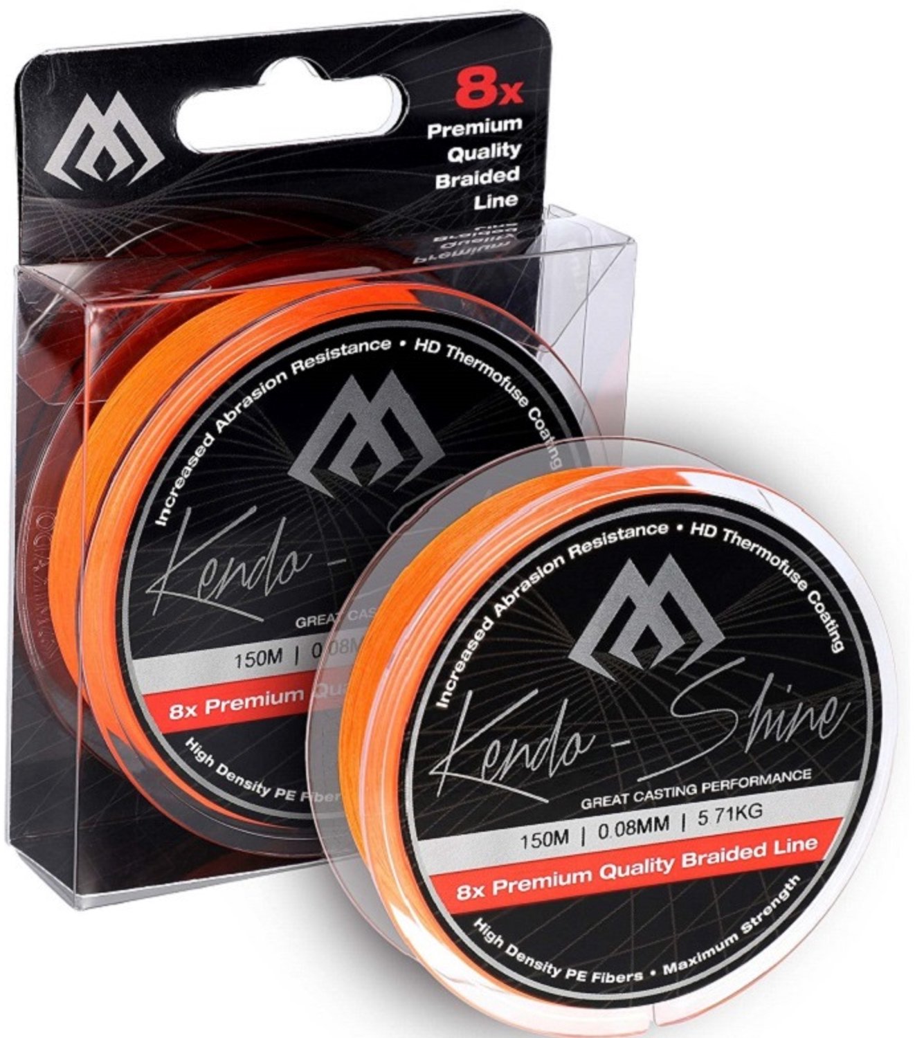 Mikado Kendo Shine Gevlochten Vislijn 150 M Oranje 0.230 mm