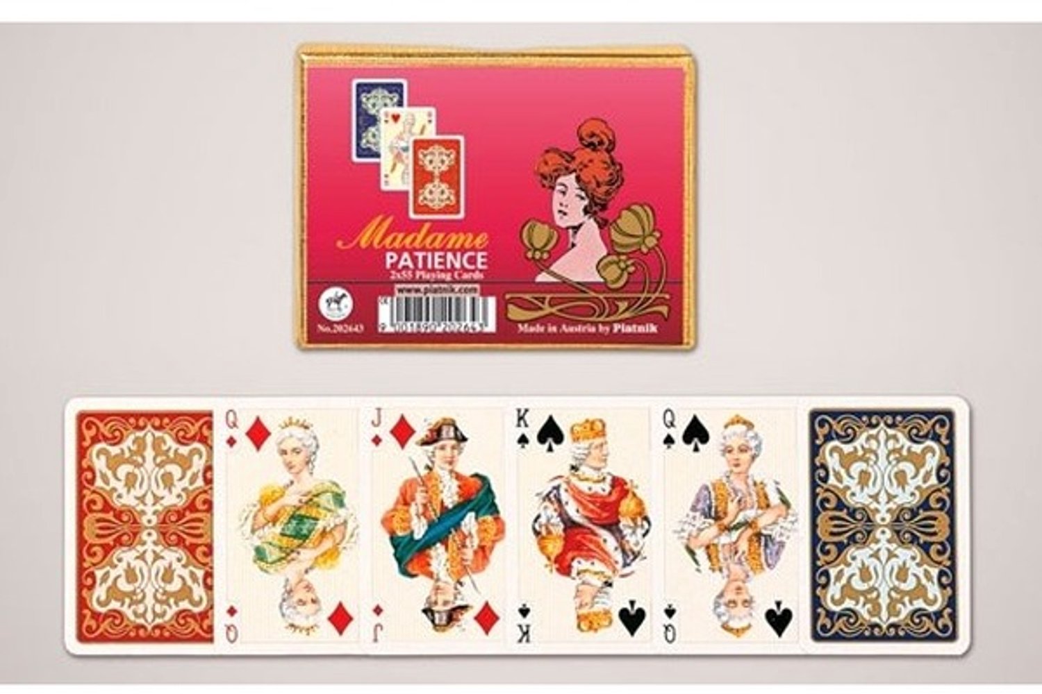Piatnik Madame Solitaire Kaarten - 2 Dekken, 110 Kaarten