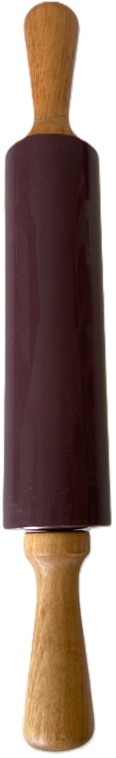 Deegroller hout met paars rubber