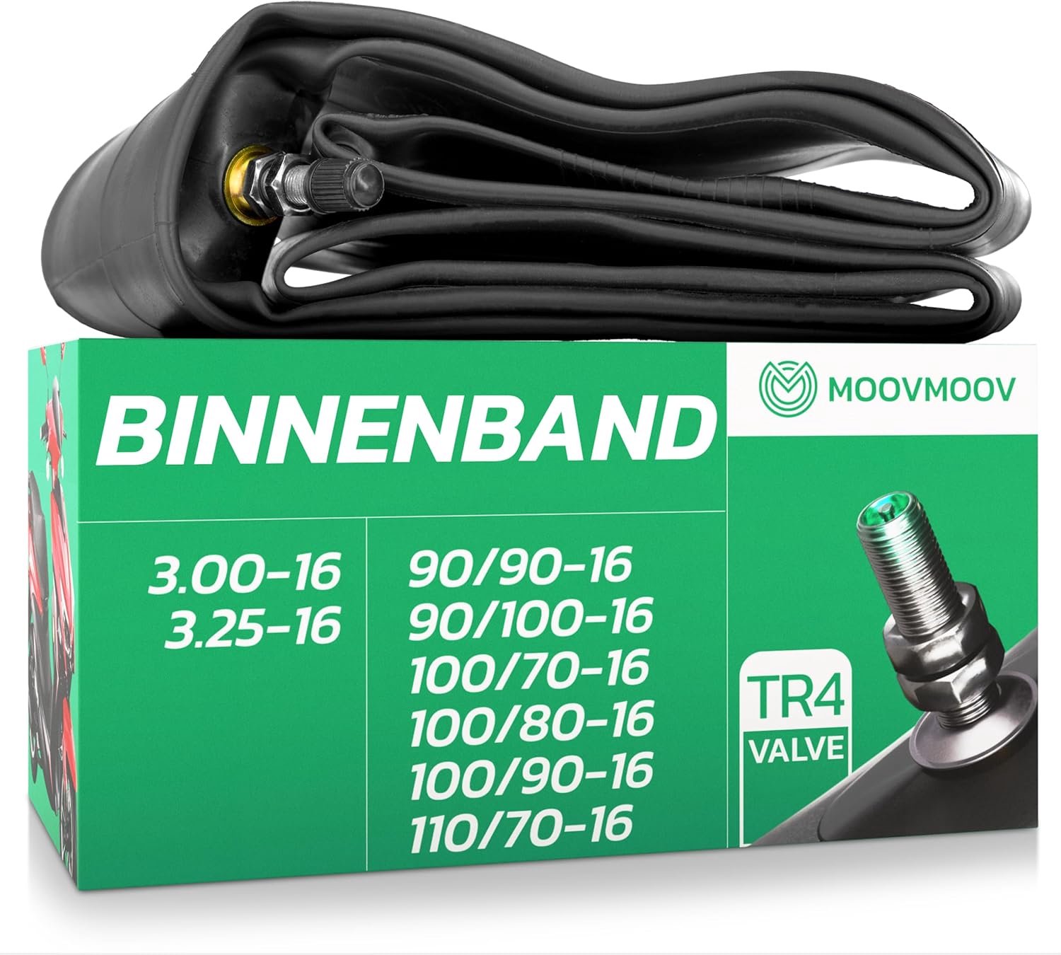 MoovMoov Binnenband voor Banden 90/90-16, 90/100-16, 100/70-16, 100/80-16, 100/90-16, 110/70-16, 3.00-16 en 3.25-16 - ShopVlot