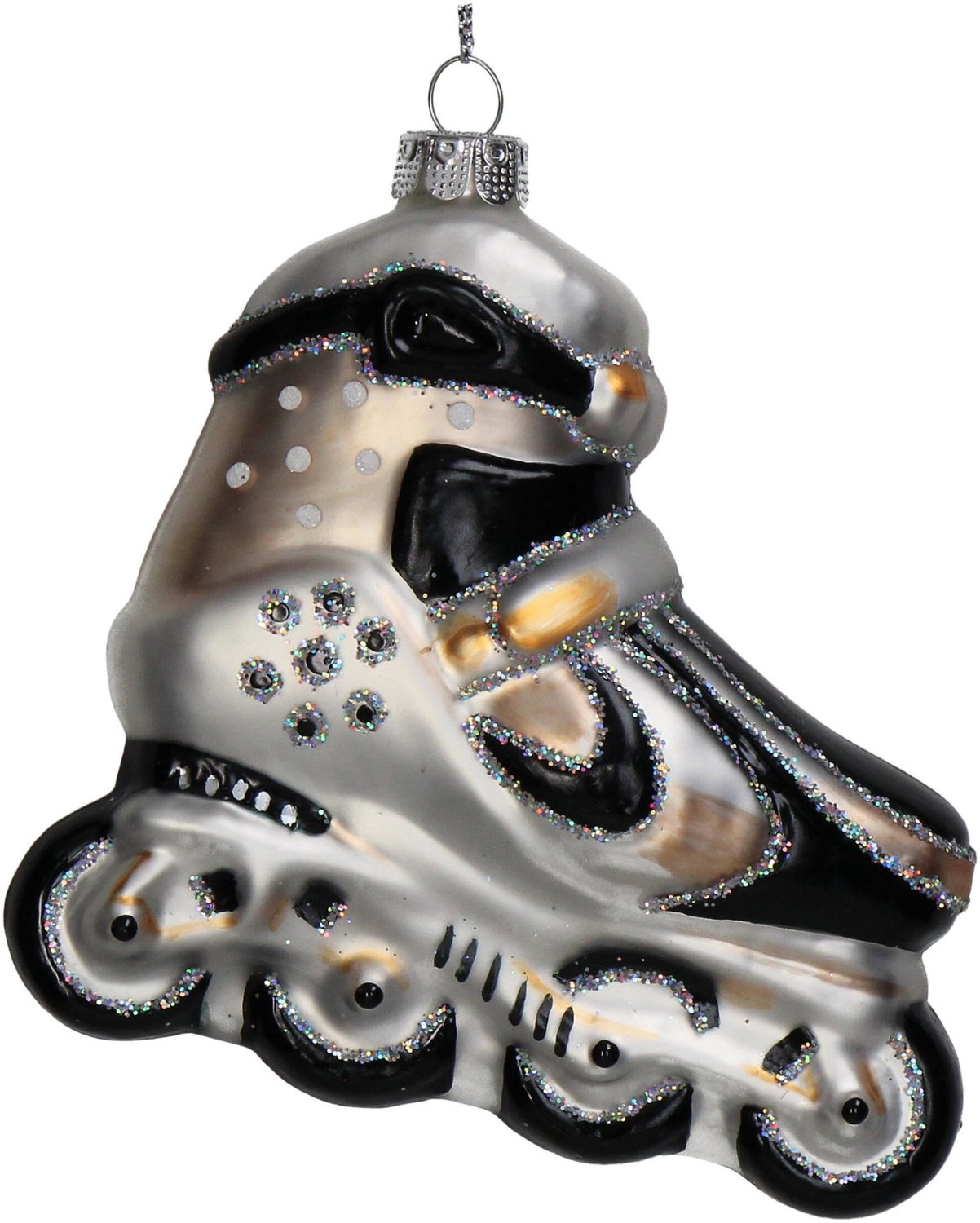 Ornament kerstbal Rolschaats Glas Wit 11.4 cm HD Collection