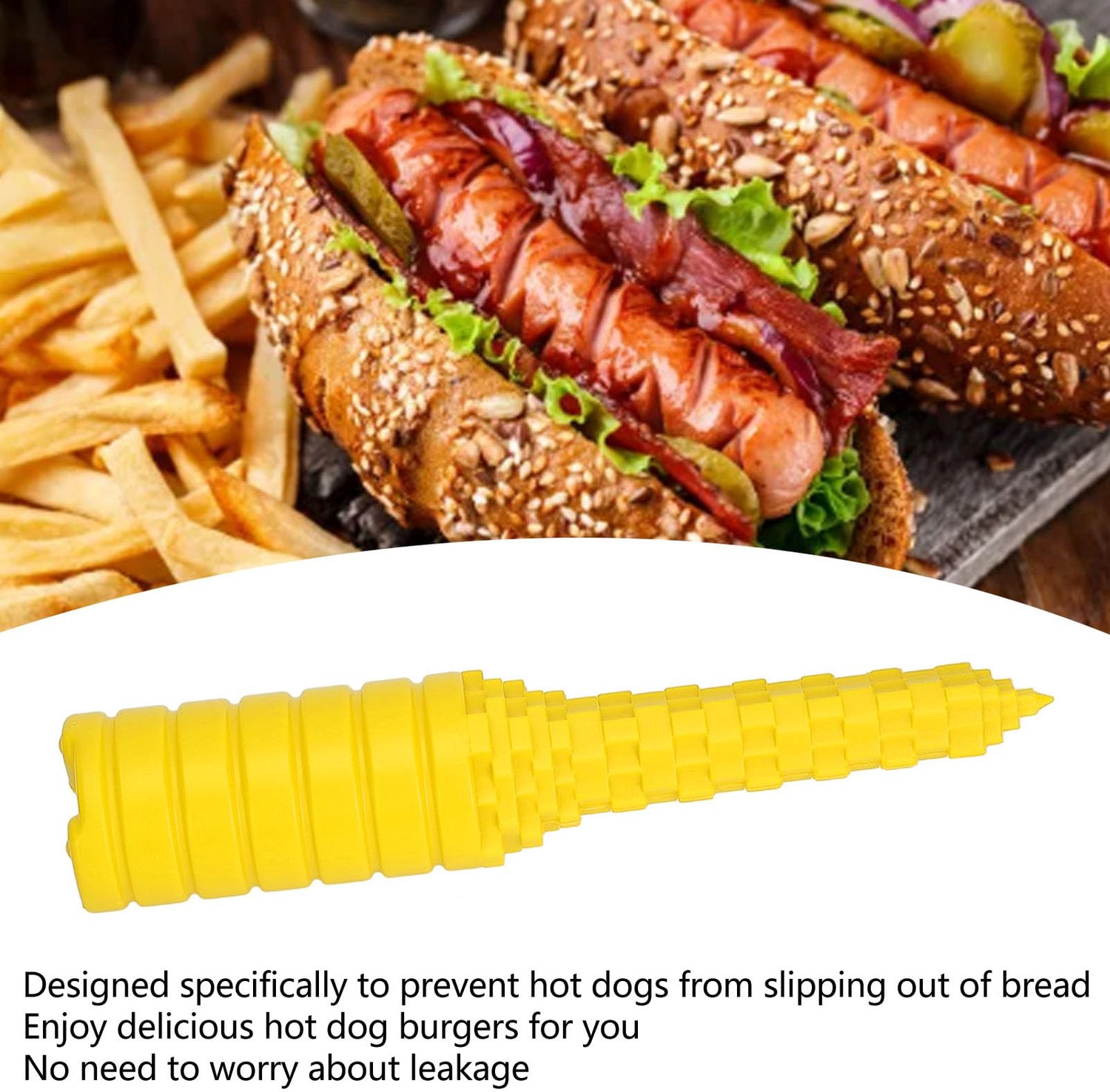 Hot Dog Bun Driller Tool, Lekvrij en Praktisch, Meerdere Toepassingen, ABS-materialen, Innovatief Ontwerp, 7.0x1.6in, 1.7oz, met Bakbenodigdheden voor