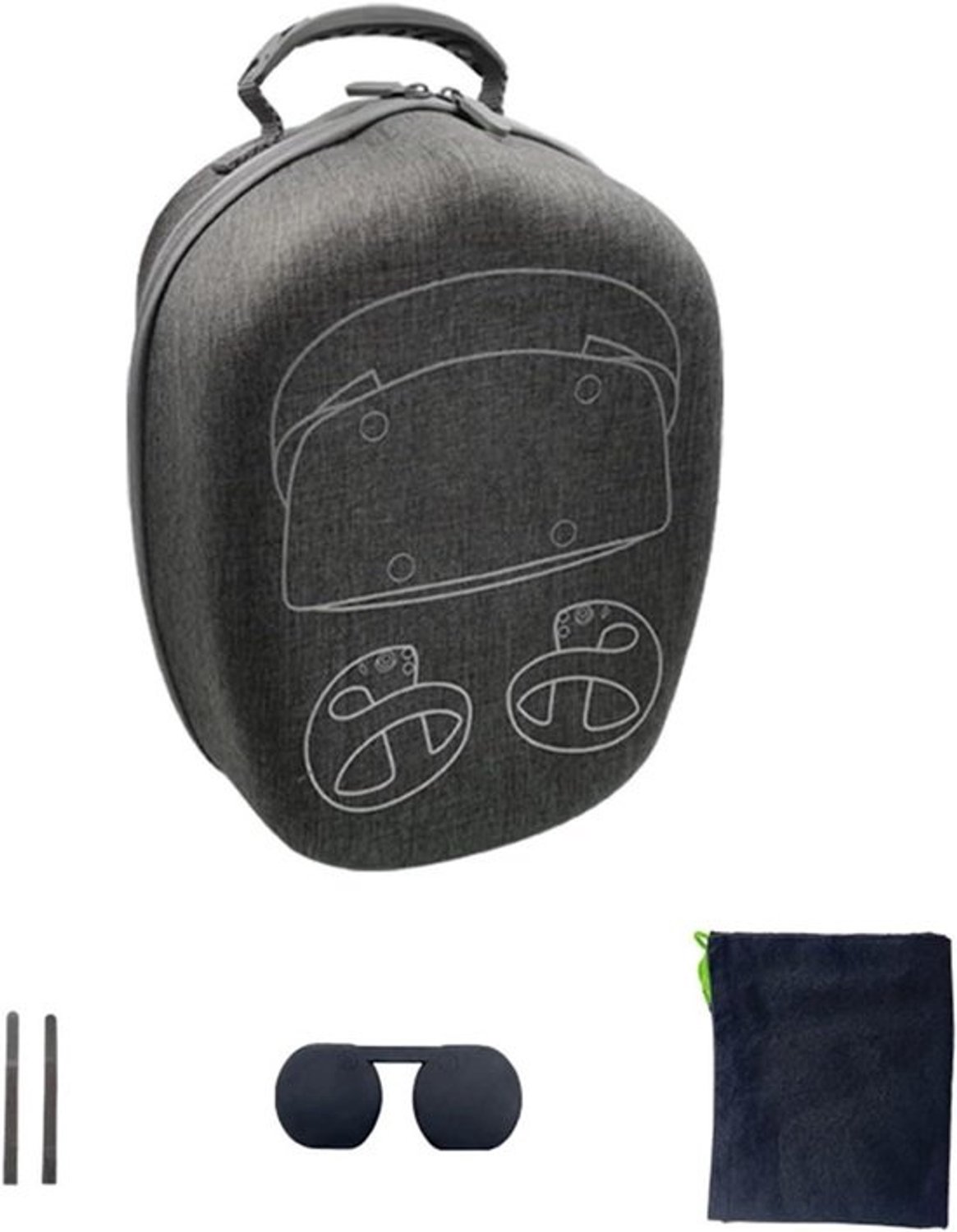 Draagbare Opbergdoos - Hoes Beschermer - VR Headset Beschermen - Robuust EVA Materiaal - Inclusief Accessoires - Grijs