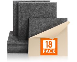 Rdutuok 18 Pak Akoestische Panelen Zelfklevend,30 x 30 x 1 cm Acoustic Panels Akoestische Absorber Vierkante - ShopVlot